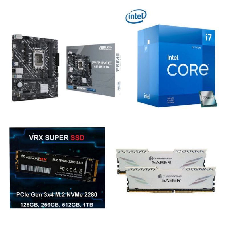 Paket Processor Intel Core i7 12700 / i7 12700F Box LGA 1700 DDR4 Gen 12 NVME H610