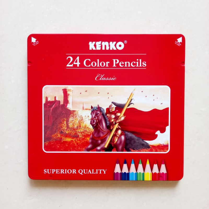 

[ KEMASAN KALENG ] Pensil Warna Color Pencil 24 Warna Kenko CP-24TC Panjang