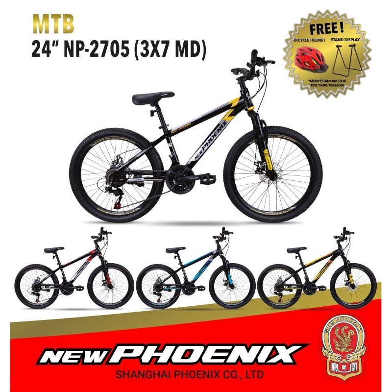 Sepeda MTB New Phoenix NP-2707 Ukuran 26 3x7 Speed Sepeda Gunung