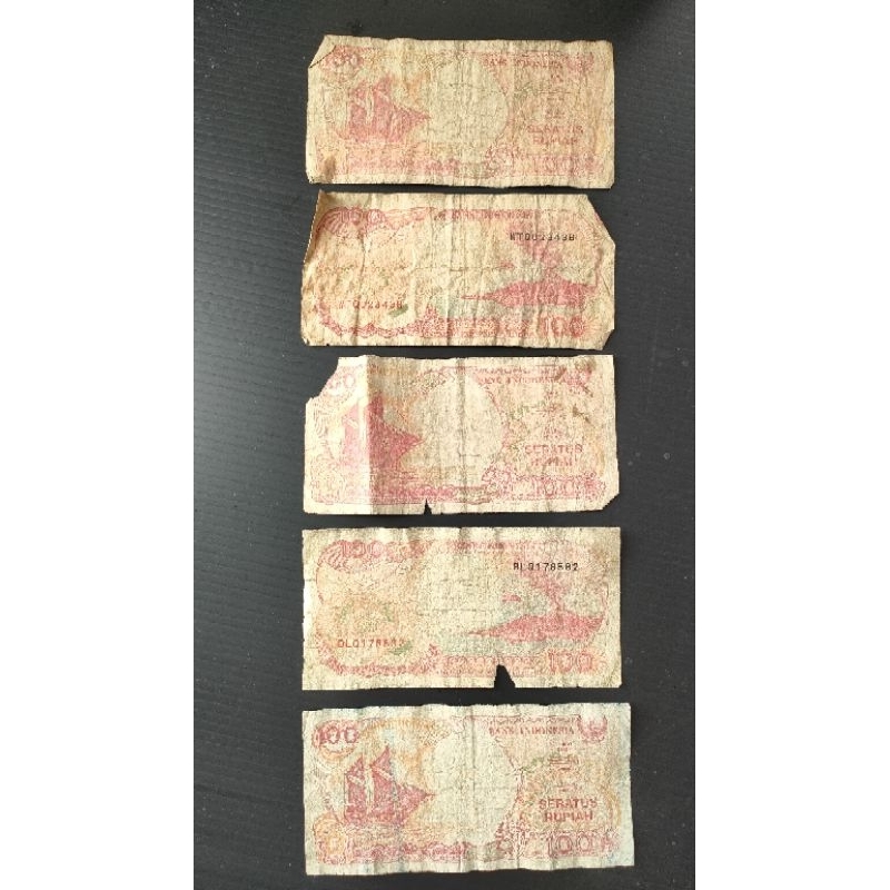 LIMITED STOCK uang kertas perahu pinisi 100 rupiah ASLI
