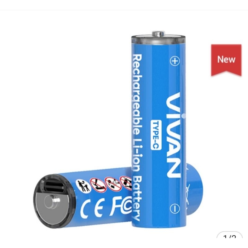 [ VIVAN BATERAI AA /AAA COLOKAN C ]- Baterai Cas isi Ulang AA / AAA 1.5V Type C USB Rechargeable Li-