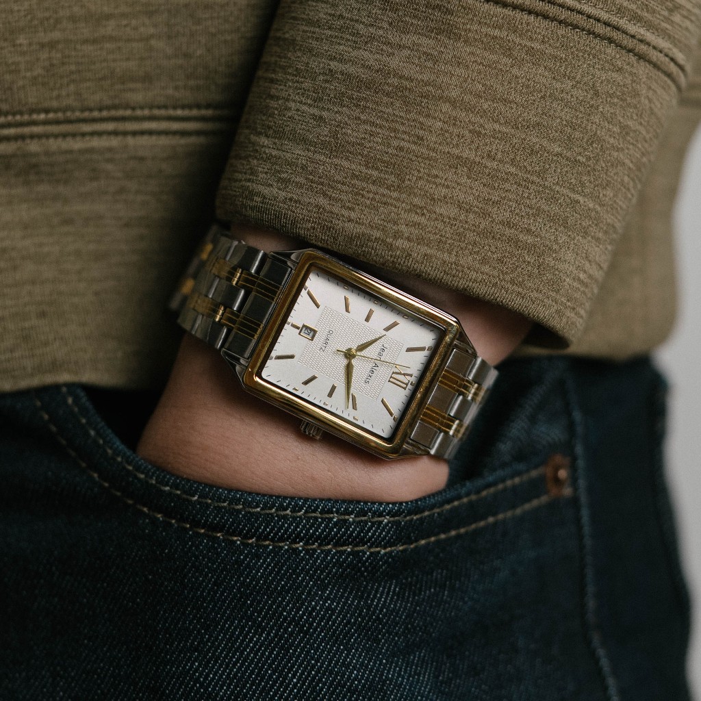 Jam Tangan Rantai Pria Anti Air Jean Alexis JA125  - GST - White Dial Jam Tangan Rantai Cowok Anti A