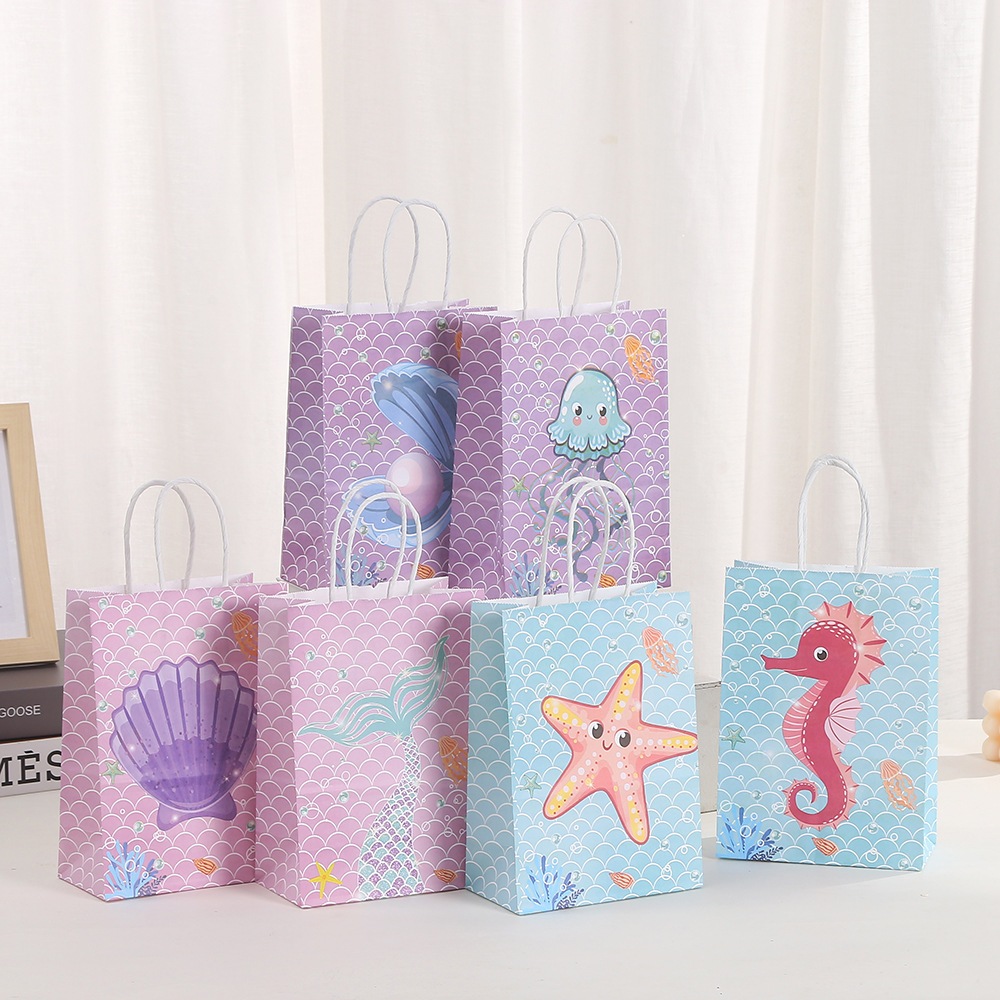 

Paperbag OCEAN goodie bag ultah anak cute / tempat snack hadiah SEA 15x8x21cm