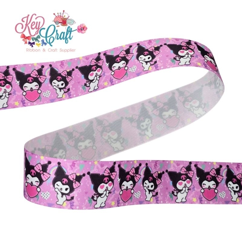 

Pita Grossgrain motif Kuromi love size 3,8cm