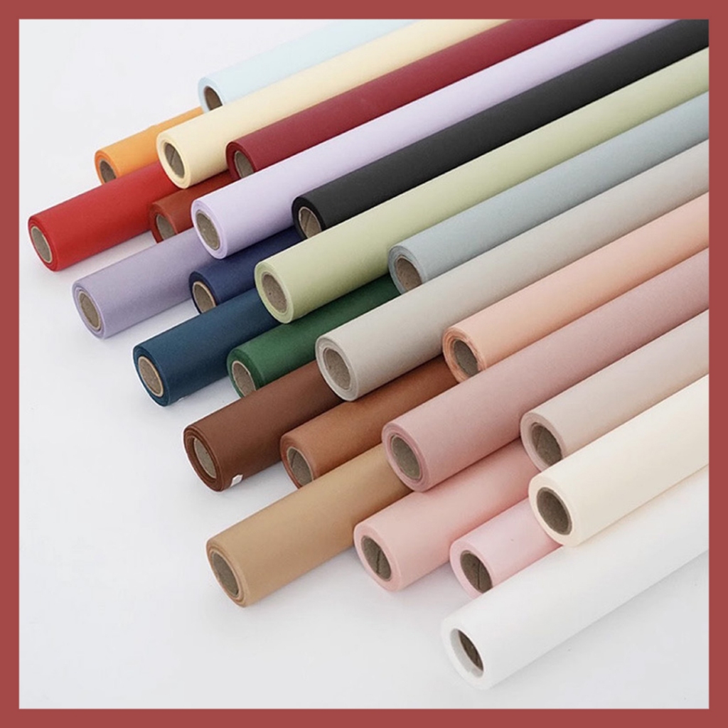 

Flower Wrapping Paper Solid Roll Florist Kertas Buket Bunga Roll Solid Color KB6297