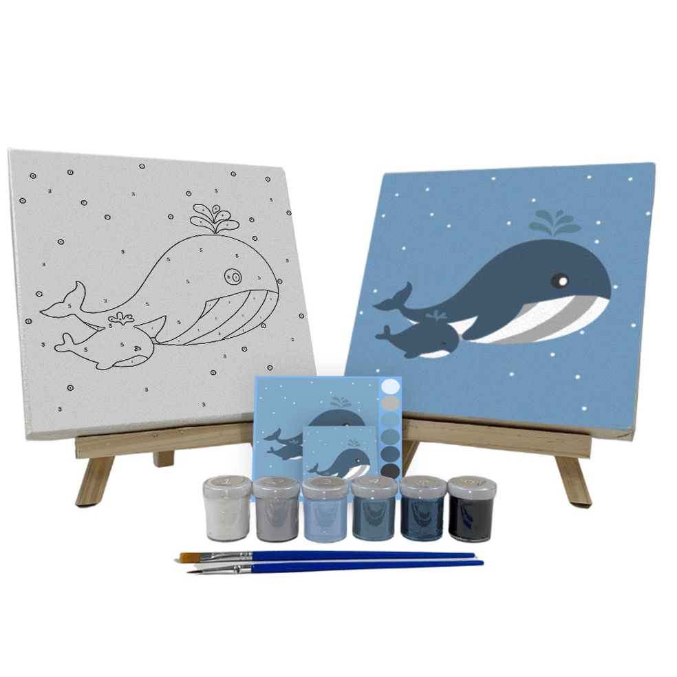 

Paint By Number Kit Whales Cocoartid I Kanvas 2 x 2 cm KODE U6I5