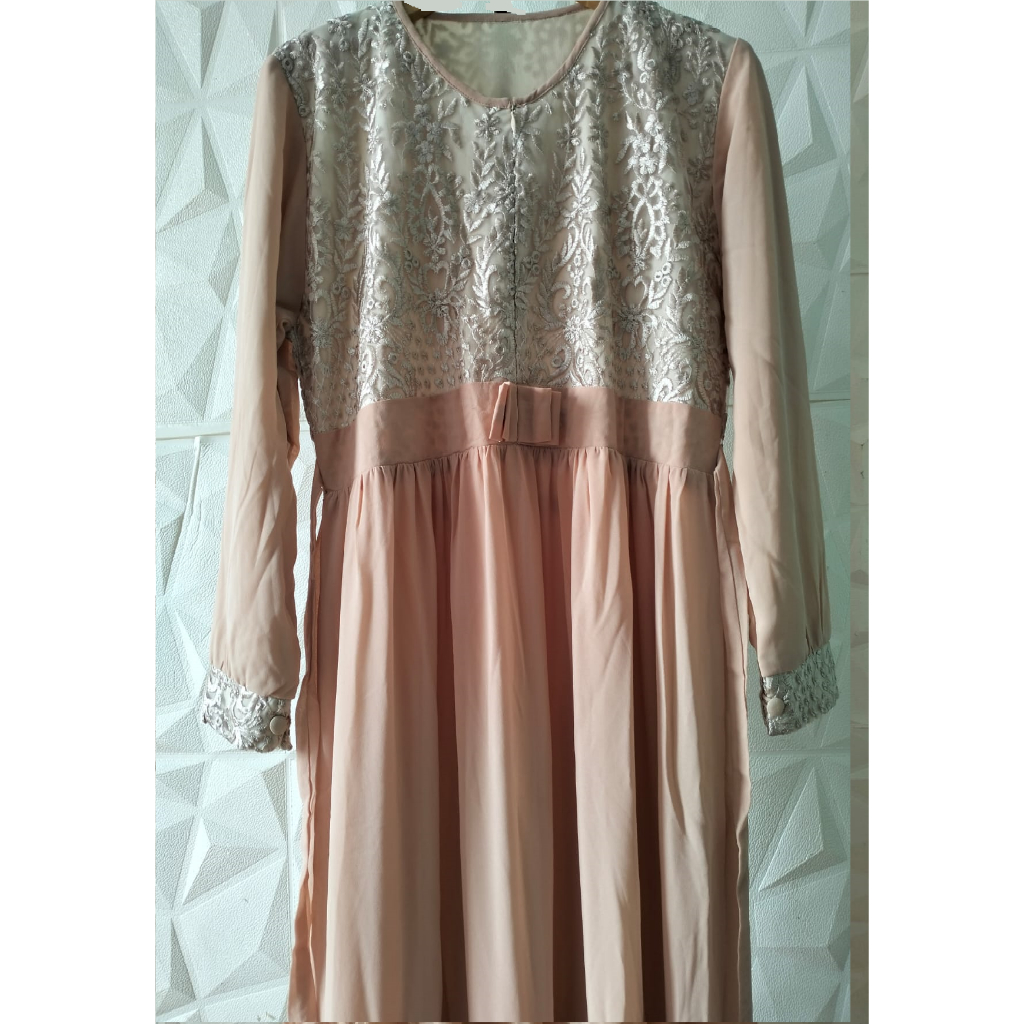 Preloved Gamis/Dress Brokat Wanita/Baju Muslim