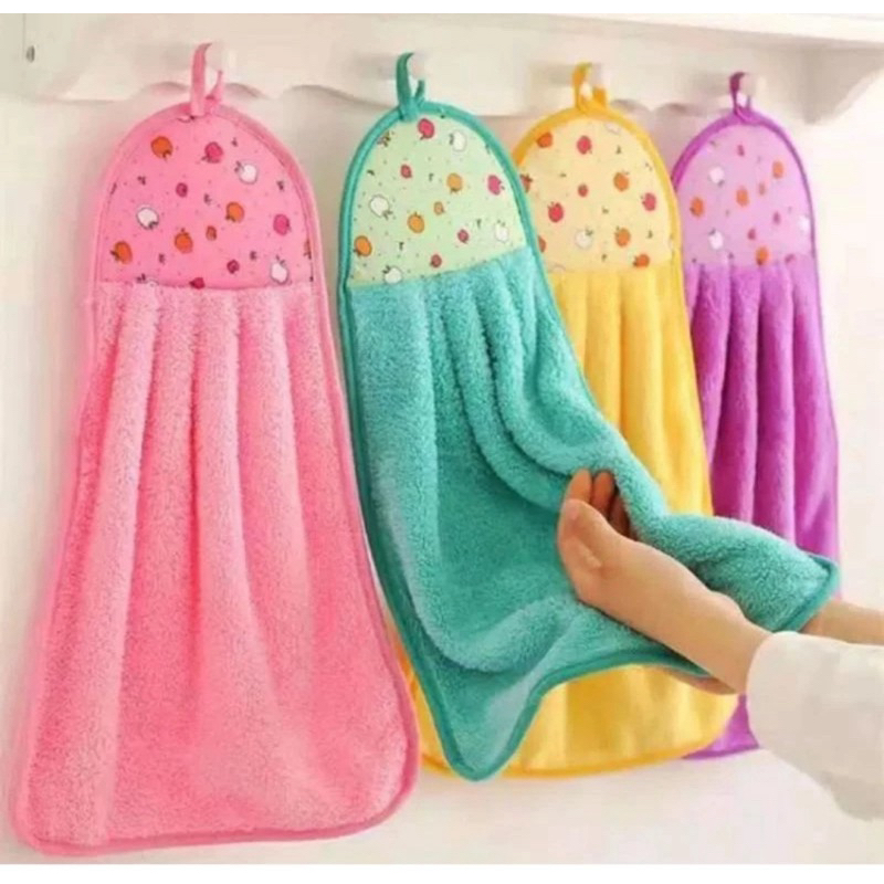 Lap Tangan Gantung / Serbet Lap Dapur Piring Microfiber