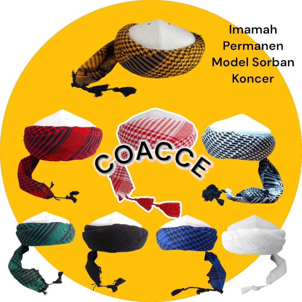 Peci Sorban Imamah Permanen Siap Pakai - Songkok Imamah Permanen Model Kyai Doeloe