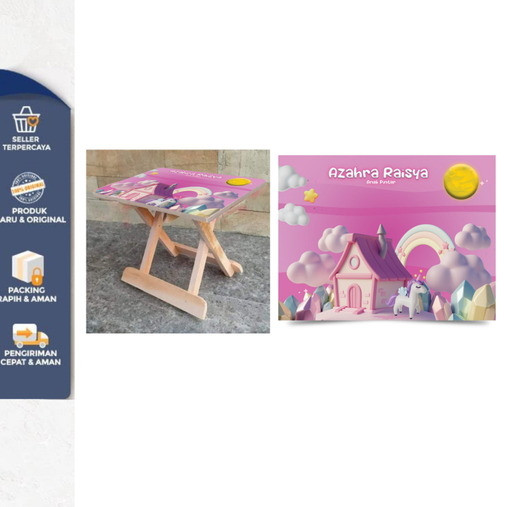 MEJA LIPAT | PRODUK CUSTOM + NAMA | MEJA BELAJAR ANAK | 100% ORIGINAL [ BISA COD ]