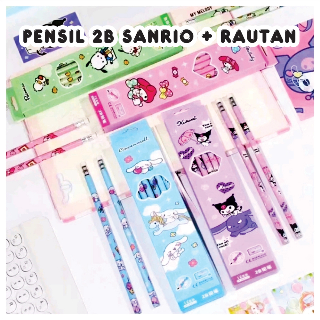 

Pensil 2B Motif Sanrio Dapat 12 pcs FREE Penghapus + Rautan | Kuromi Cinnamoroll Melody Stationary