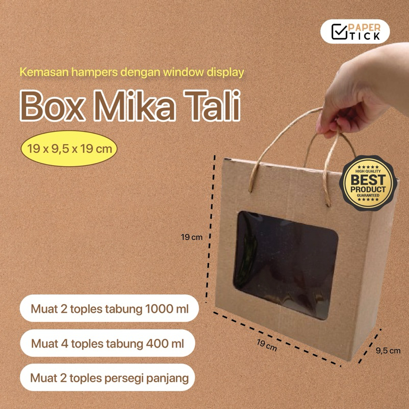 

Box Mika + Tali / Box Toples Tabung 19x9,5x19 CM Kotak Hampers Mika Transparan