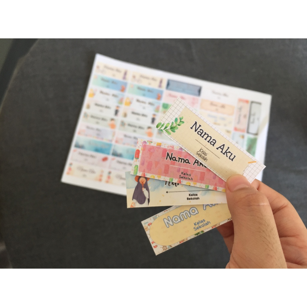 

[Little Habibi] pre-order Custom sticker nama - label stiker buku sekolah anak muslim faceless
