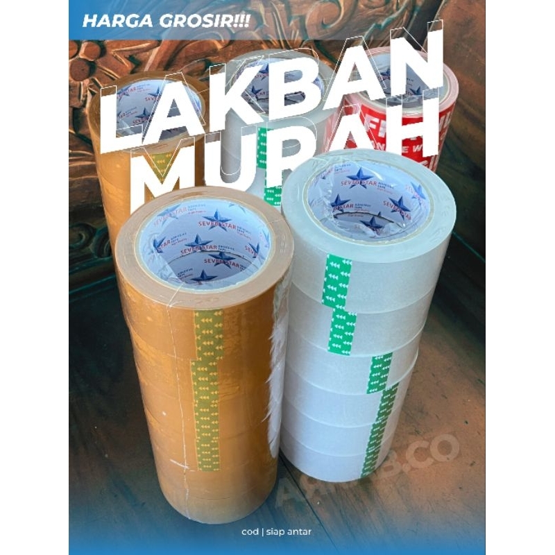 

LAKBAN MURAH harga grosir COKLAT/BENING / Solasi Tape