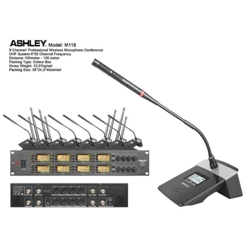 Mic Wireless Conference - Podium ASHLEY M118 ORIGINAL Mic Meja