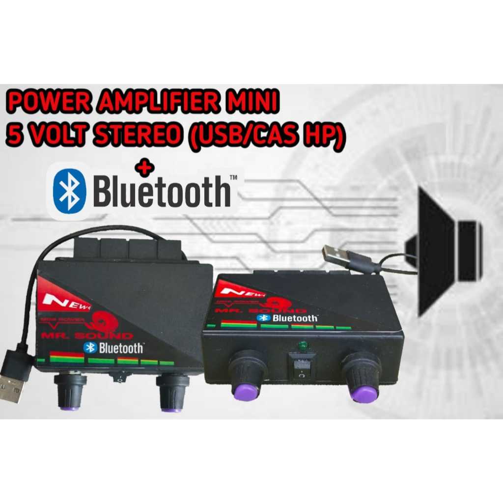 POWER AMPLIFIER BLUETOOTH MiniPOWER 5 volt dc stereo 2 chanel SUPER BASS