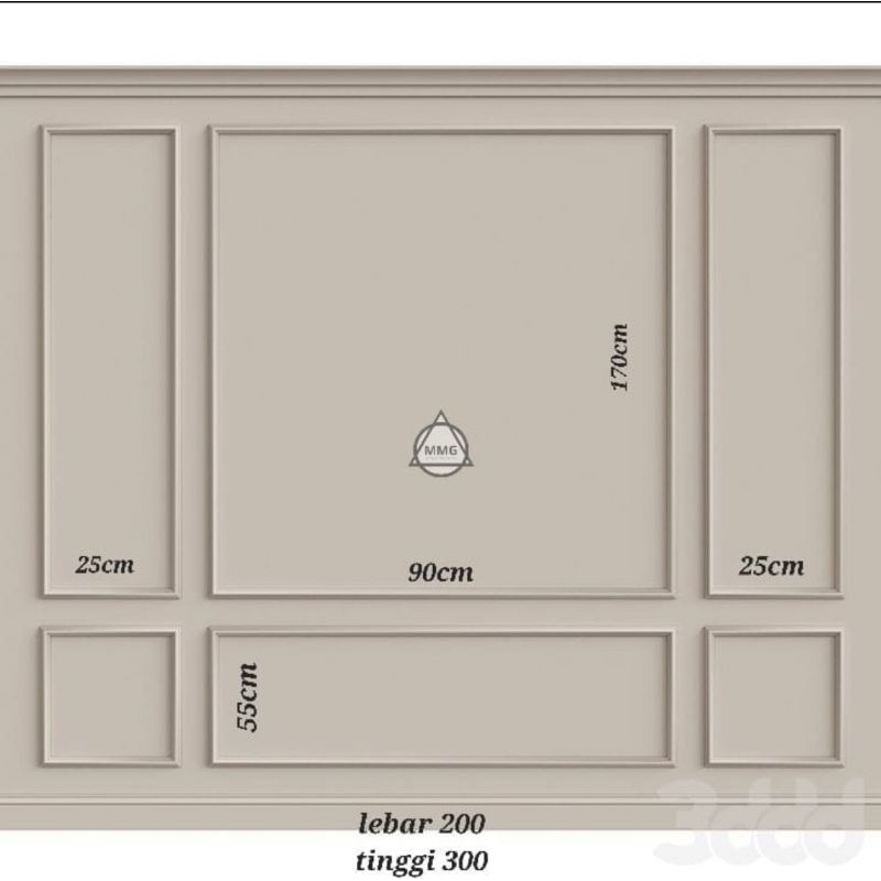 ListPVCmoulding1set(bukan gypsum)-Dindingmoulding-Listvariasidinding-Listdinding PVC list molding li