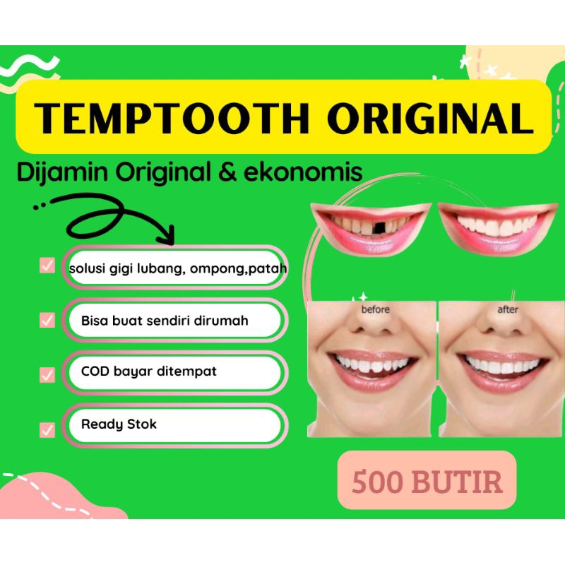 Gigi Palsu sementara 500 Butir /Gigi palsu buat sendiri dirumah /Penambal gigi ompong