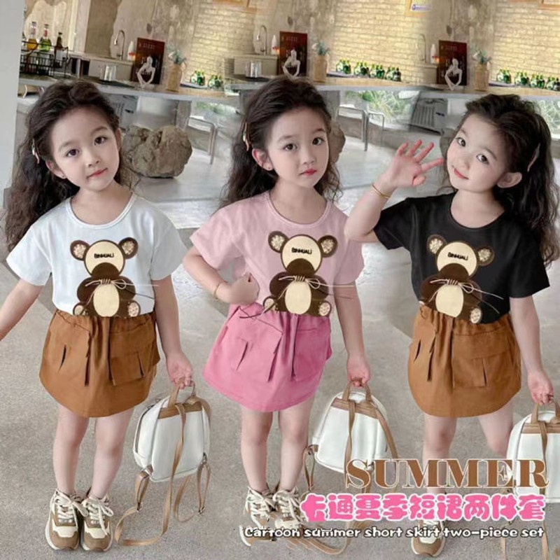 Baju Setelan Rok Anak Perempuan Import uisa 1-5th/Baju Anak Perempuan Setelan Rok/baju anak perempua