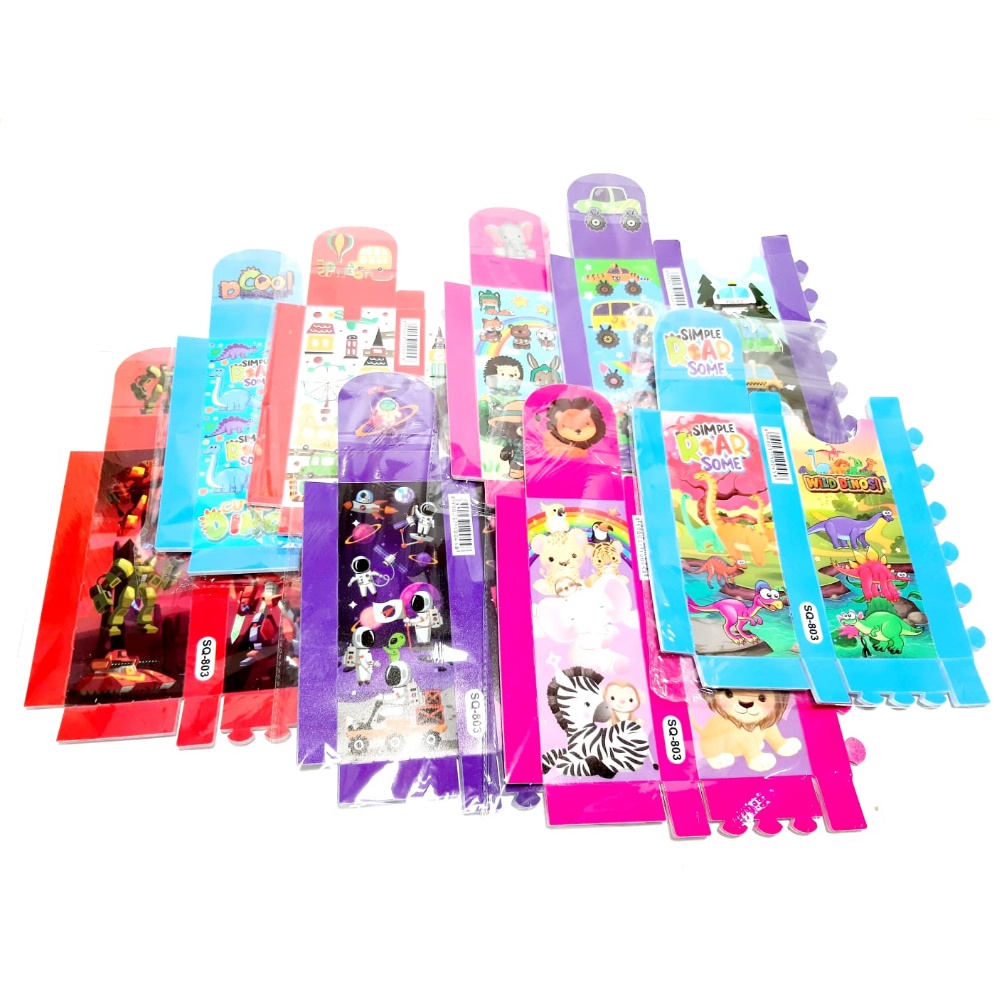 

Khusus hari ini Harga Grosir 1Packs 12pcs Kotak Pensil Mika Rakit 2X8X3cm karakter Kantong plastik