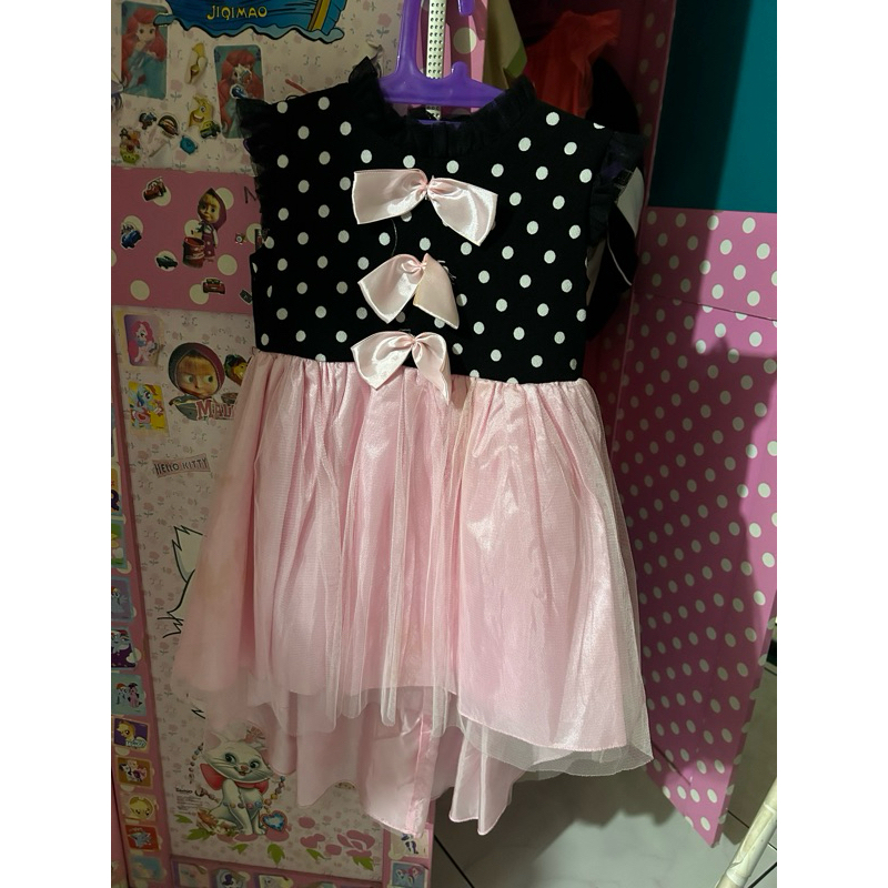 dress pesta anak perempuan 3-4 th baju pesta preloved