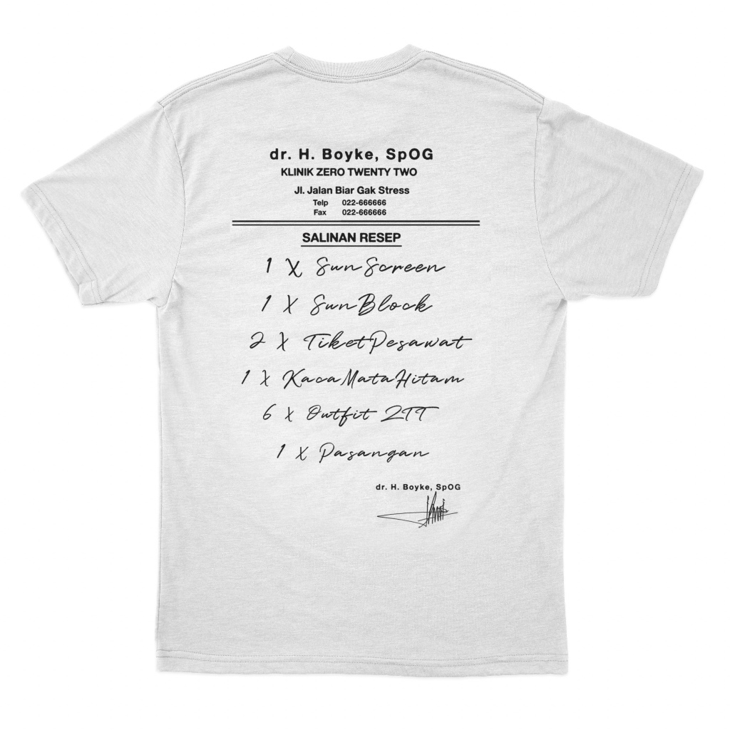 ZeroTwentyTwo T-Shirt Surat Dokter White| Kaos Pria Putih Lucu Funny Unik Plesetan Parody Parodi