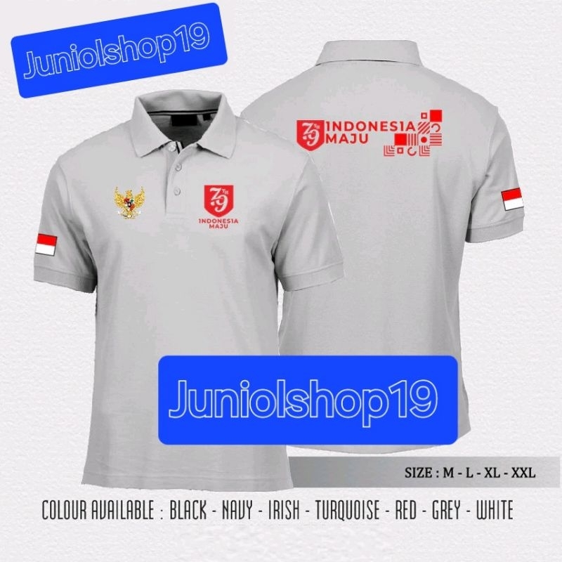 Kaos Polo Hut Ri 79 Kemerdekaan 17 Agustus 1945 /baju Poloshirt Pria full bordir/kaos custum bordir