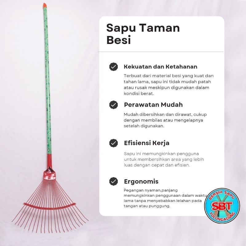Sapu Taman / Garuk Besi (BESAR KAWAT 2,3MM) termasuk gagang