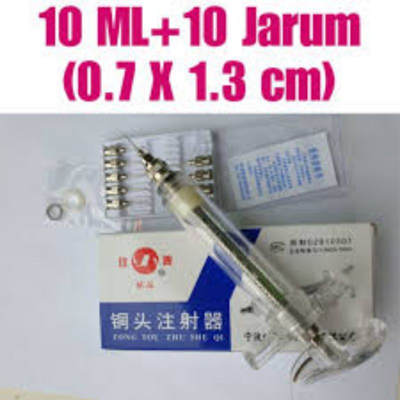 SPUIT SYRINGE SUNTIK AKELIRIK MIKA 10ML BONUS 10 JARUM doc ayam petelur puyuh merpati kucing