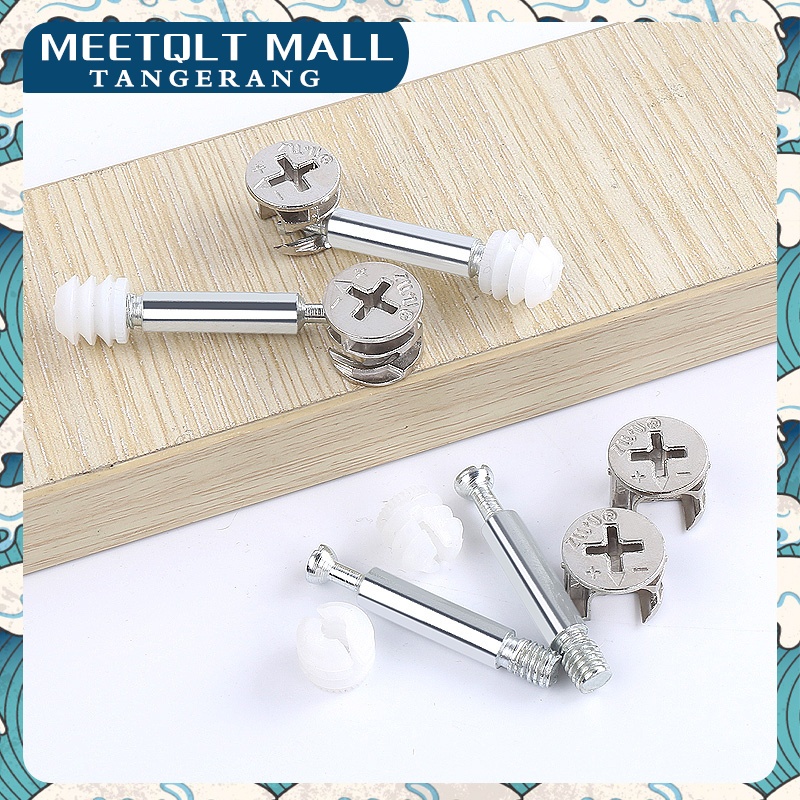Minifix Bolt 3 Dan 1 Konektor - Minifix Baut Knock Down Skrup 20 Pcs-Knockdown Screw