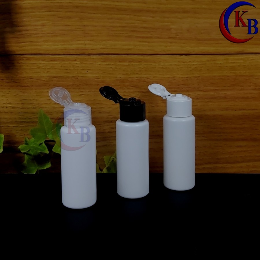 BOTOL FLIPTOP 60 ML MUSHROOM  NECK 24 / BOTOL PLASTIK HDPE PUTIH 60ML