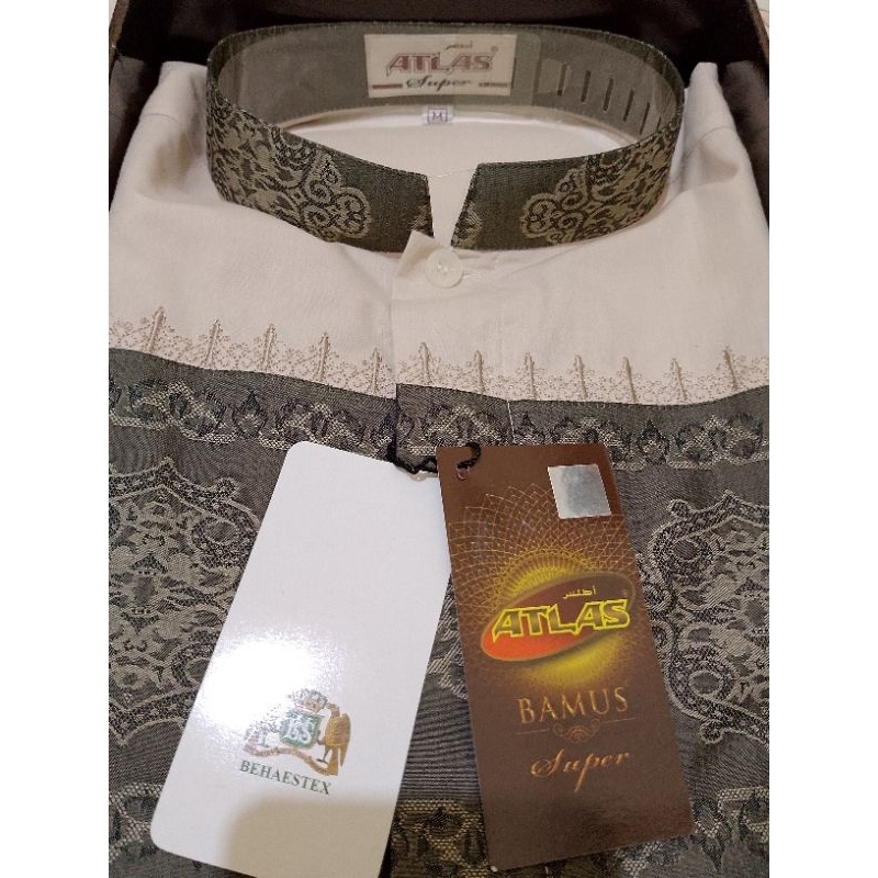 Baju Muslim Baju Koko Atlas Bamus Super Lengan Pendek