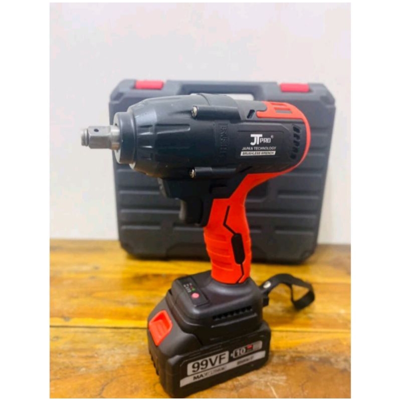 impact wrench JT pro jumbo 1800NM 99VF 1/2Inch 2 baterai FULLSET mesin pembuka baut ban roda truck m