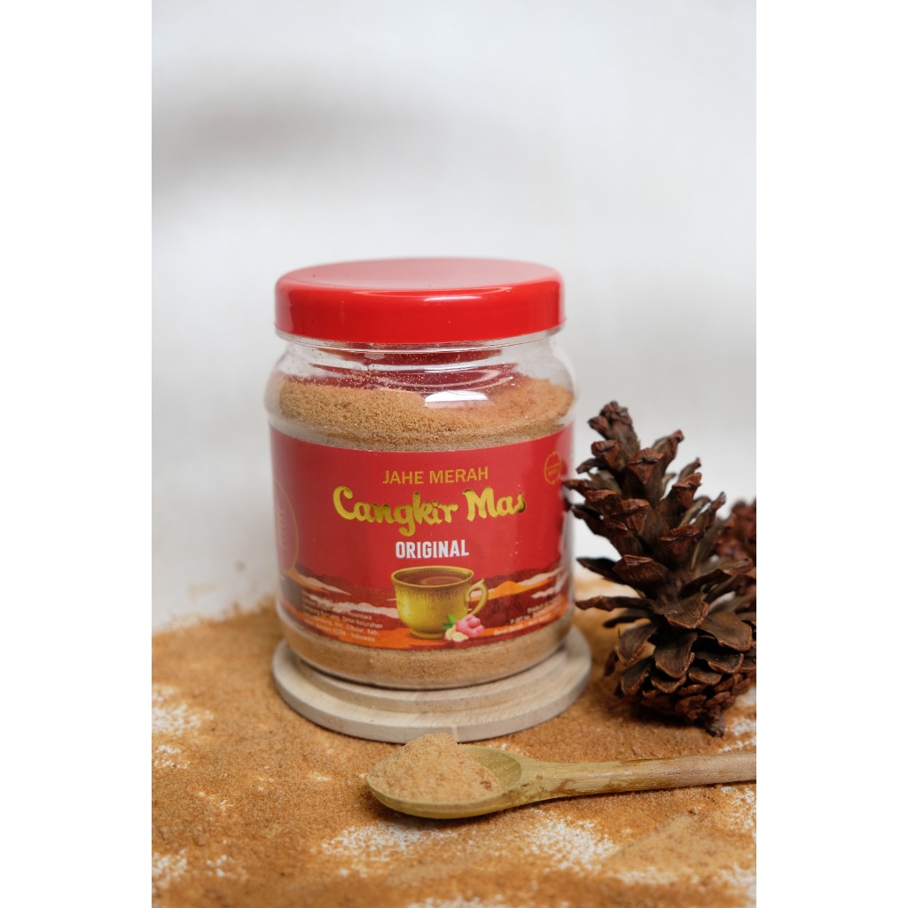 

Cangkir Mas Jahe Merah Original Plus Gula Alami Minuman Kesehatan Herbal Jahe Merah Instant (330 gr)