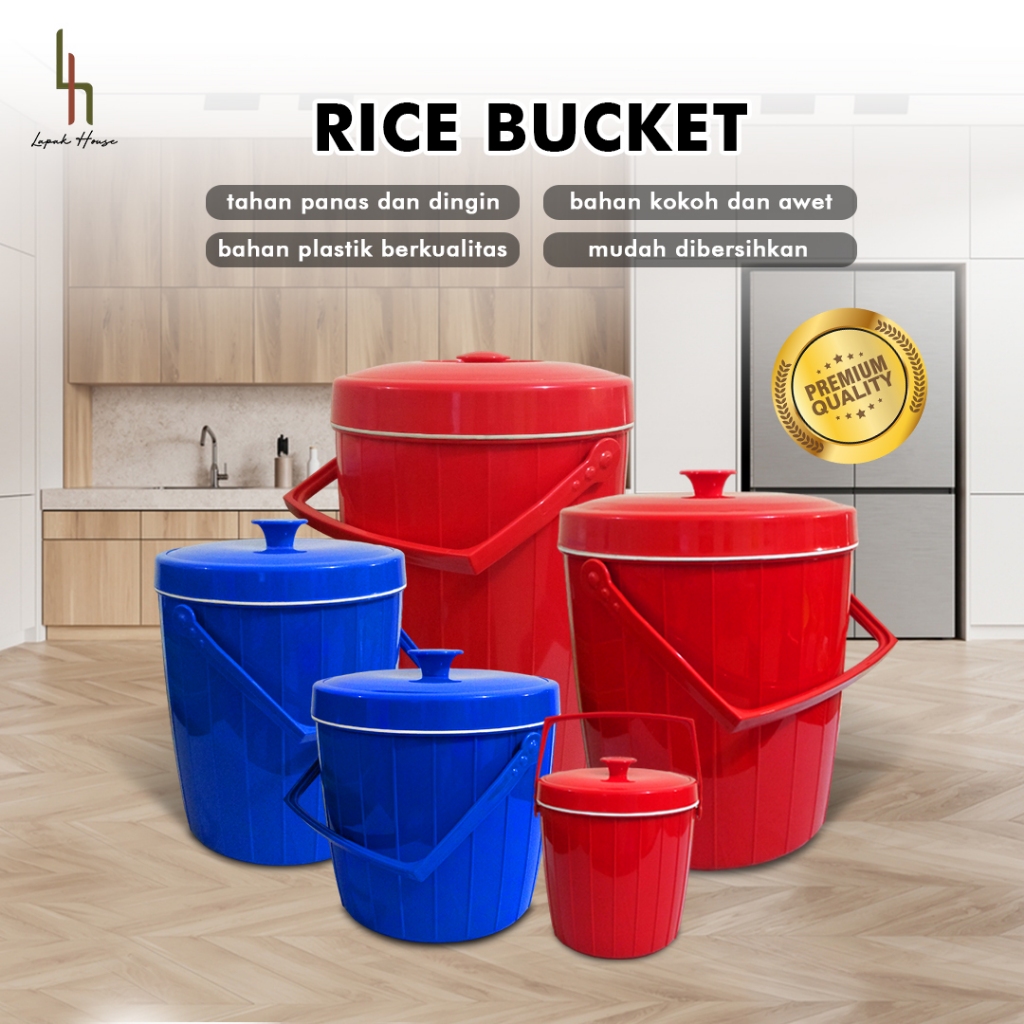 Rice Bucket Kecil Mini 2L Free Centong Nasi / Termos Es / Termos Nasi