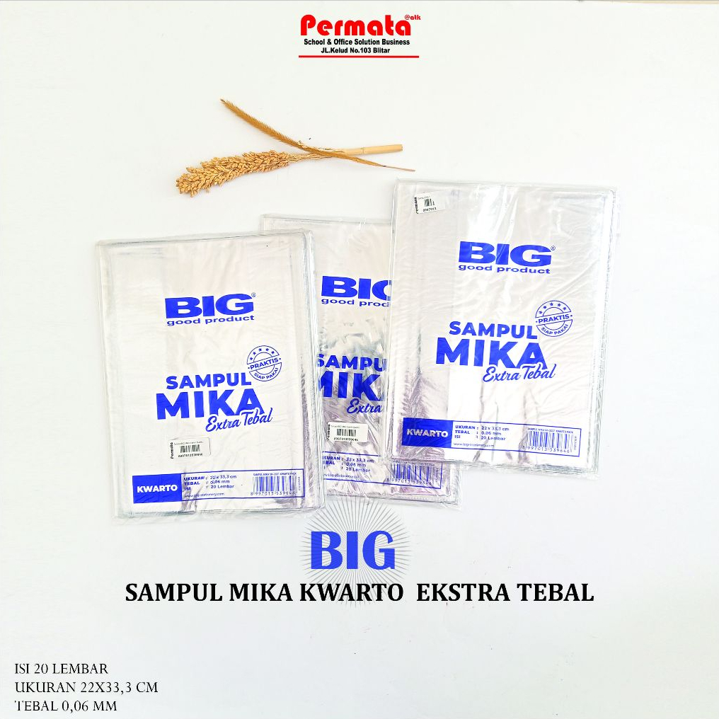 

Sampul Mika Kwarto BIG Ekstra Tebal 60 Mikron 20 Lembar Praktis Siap Pakai/Sampul Plastik Bening