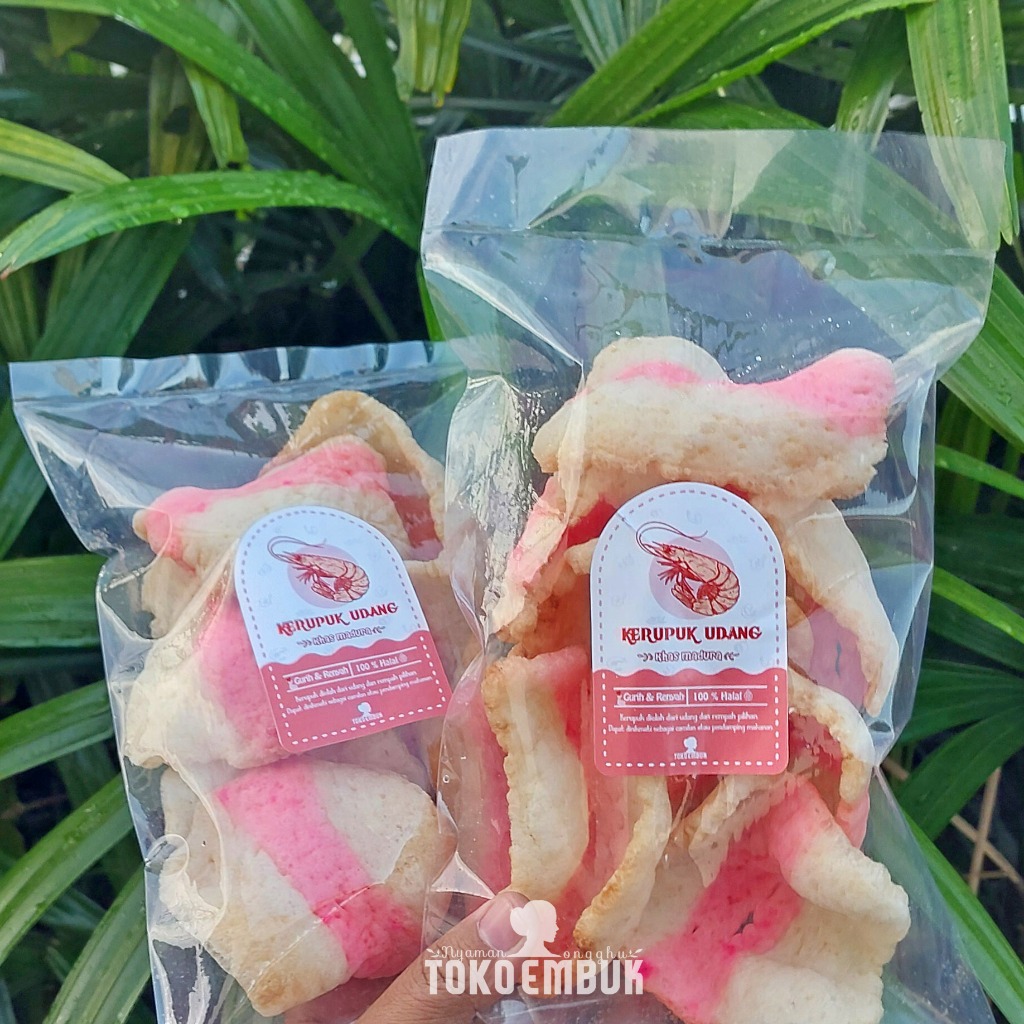 Kerupuk Udang Madura Asli - Kerupuk Udang Merah Putih - Kemasan Ekonomis