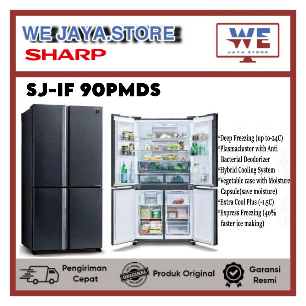 KULKAS SHARP SIDE BY SIDE SJ-IF90PMDS 639LITER SIDE BY SIDE INVERTER