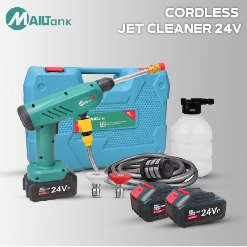 Mesin Jet Cleaner Cordless 24v Mailtank SH259 Alat Steam Baterai Cuci Mobil Motor Semprot Taman Car 