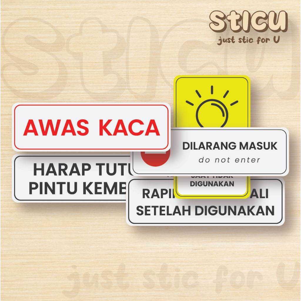

DOOR SIGN STICKER - STIKER PINTU KACA TEMBOK CAFE RUMAH