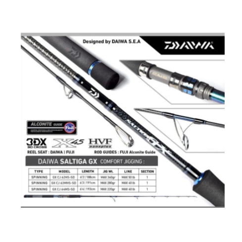 Alat Pancing Kuat Daiwa Saltiga GX CJ 64MS Joran Jigging