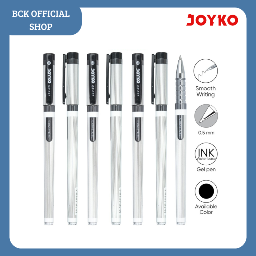 

Gel Pen GP-157 Comet Joyko / Pulpen Gel 0.5 mm - Hitam (PCS)