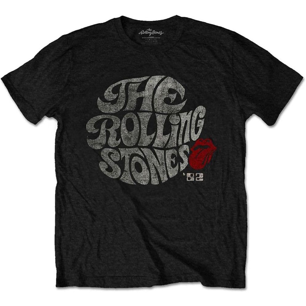 Baju Dewasa Rolling Stones Men's Swirl Logo '82 Eco-Tee Vintage T-Shirt Black Fashion Pakaian Atasan
