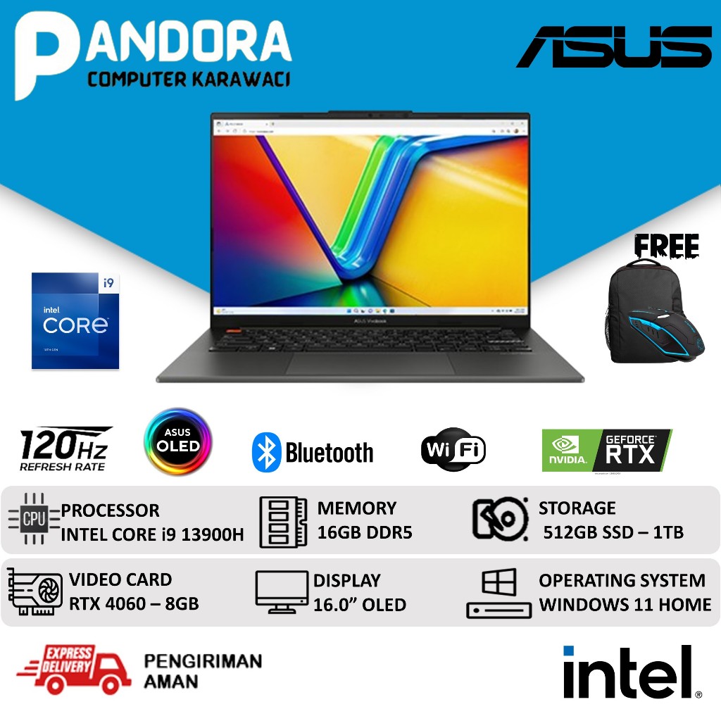 ASUS VIVOBOOK PRO 16 OLED K660V i9 13900H 16GB 1TB SSD RTX4060 8GB W11