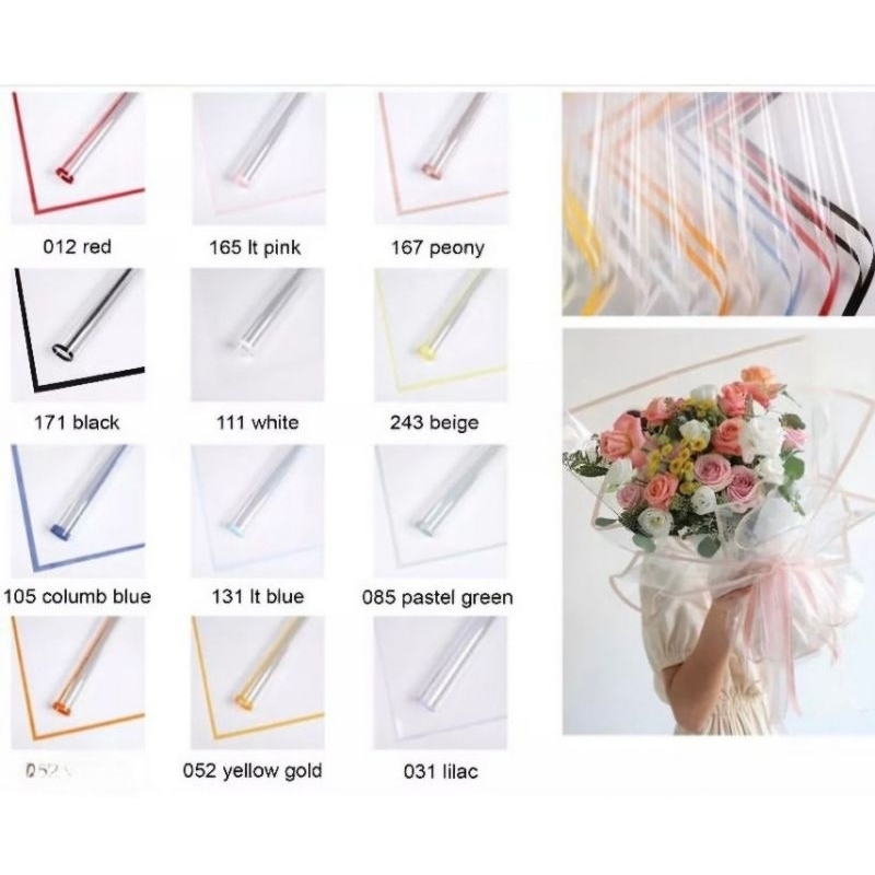 

Plastik Buket list Warna Eceran/Per Lembar