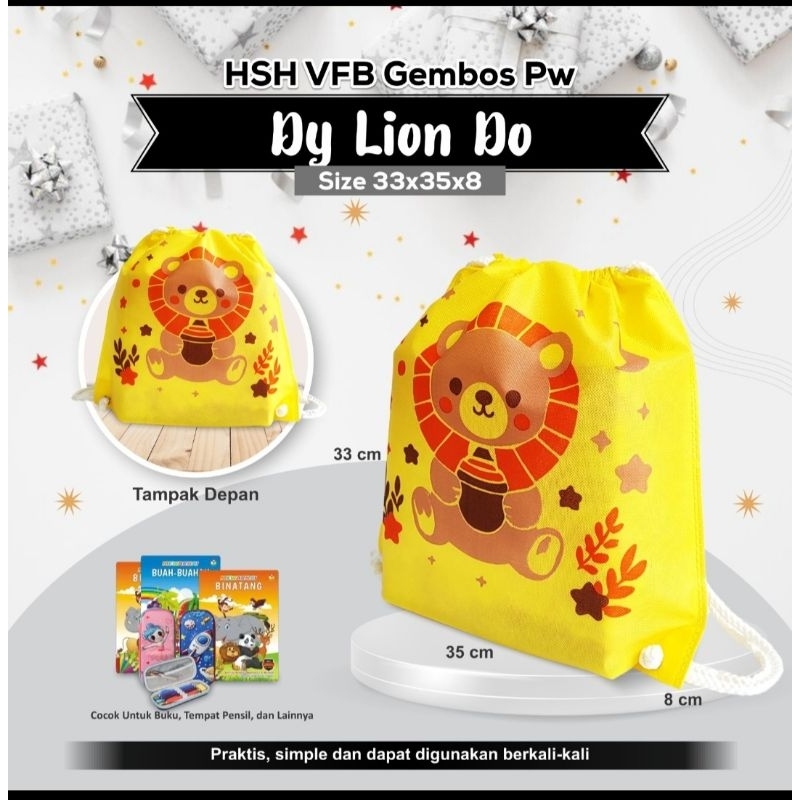 

Ransel bahan spunbond/kain souvenir ulang tahun/birthday anak - lion