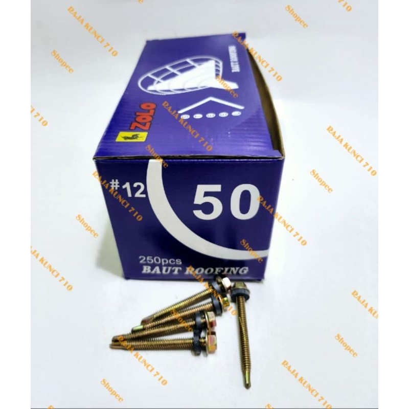 Baut Roofing - Skrup Baja Ringan 12×50 5CM ZOLO - Isi 100 Pcs