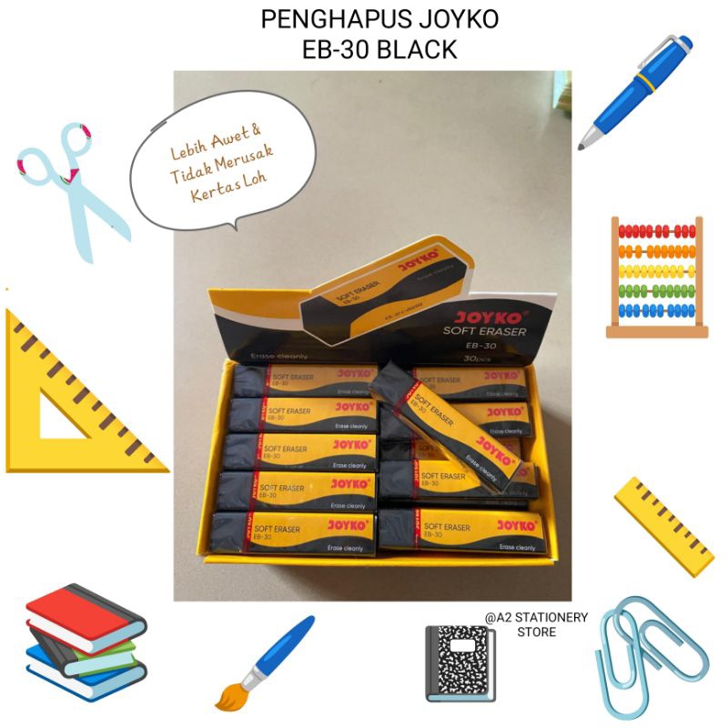 

Penghapus Tulisan Buku Perlengkapan Sekolah Joyko EB-30 Black by A2 Stationery Store