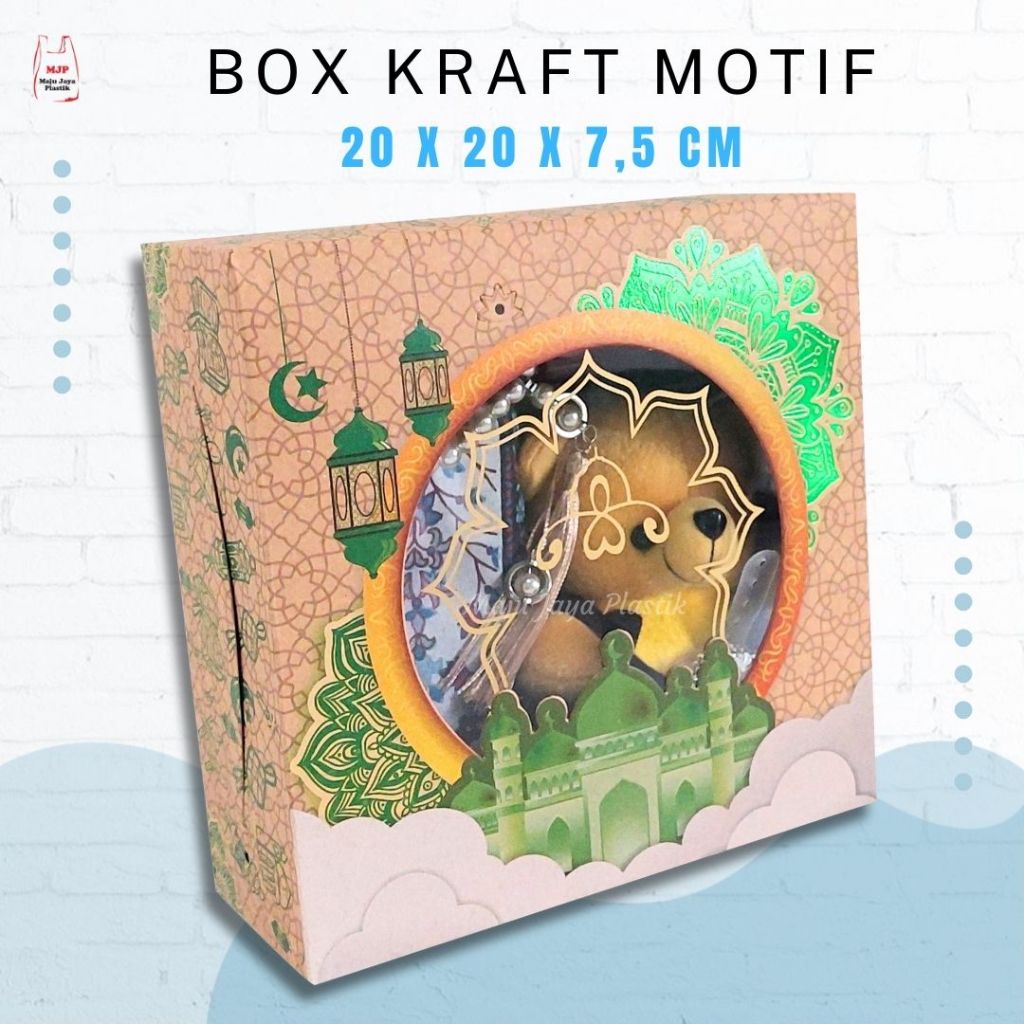 

Free tag Box EID mubarak kraft 20x20x7 cm Box Idul Fitri Dus hampers lebaran Nasi Idul Fitri