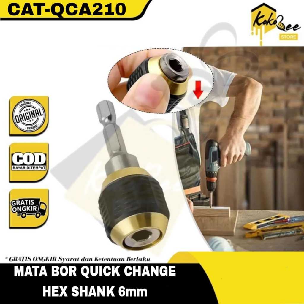 Mata Bor Quick Change Adaptor Hexshank 6mm Adapter Converter Hex Shank 6 mm Keyless Drill Chuck Quic